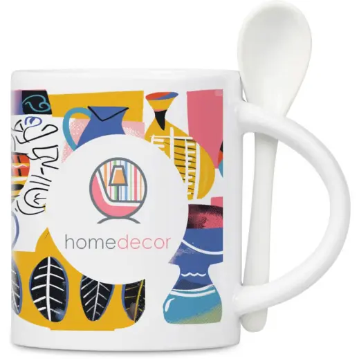 Eden Sublimation Ceramic Coffee Mug & Spoon Set Main